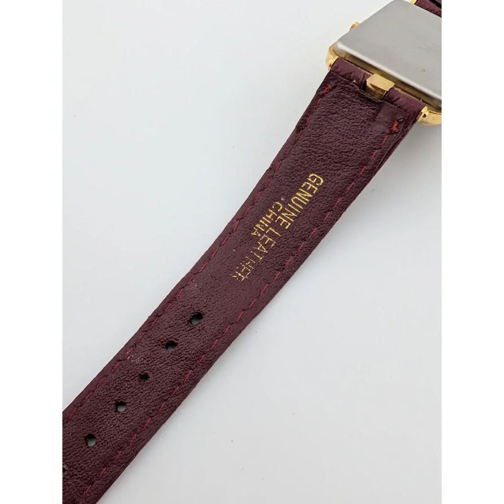 Vintage Marcel Watch Corp. No 963 Digital Watch Maroon Leather Band- New Battery